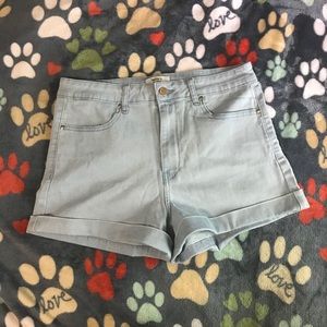Cuffed Denim Shorts